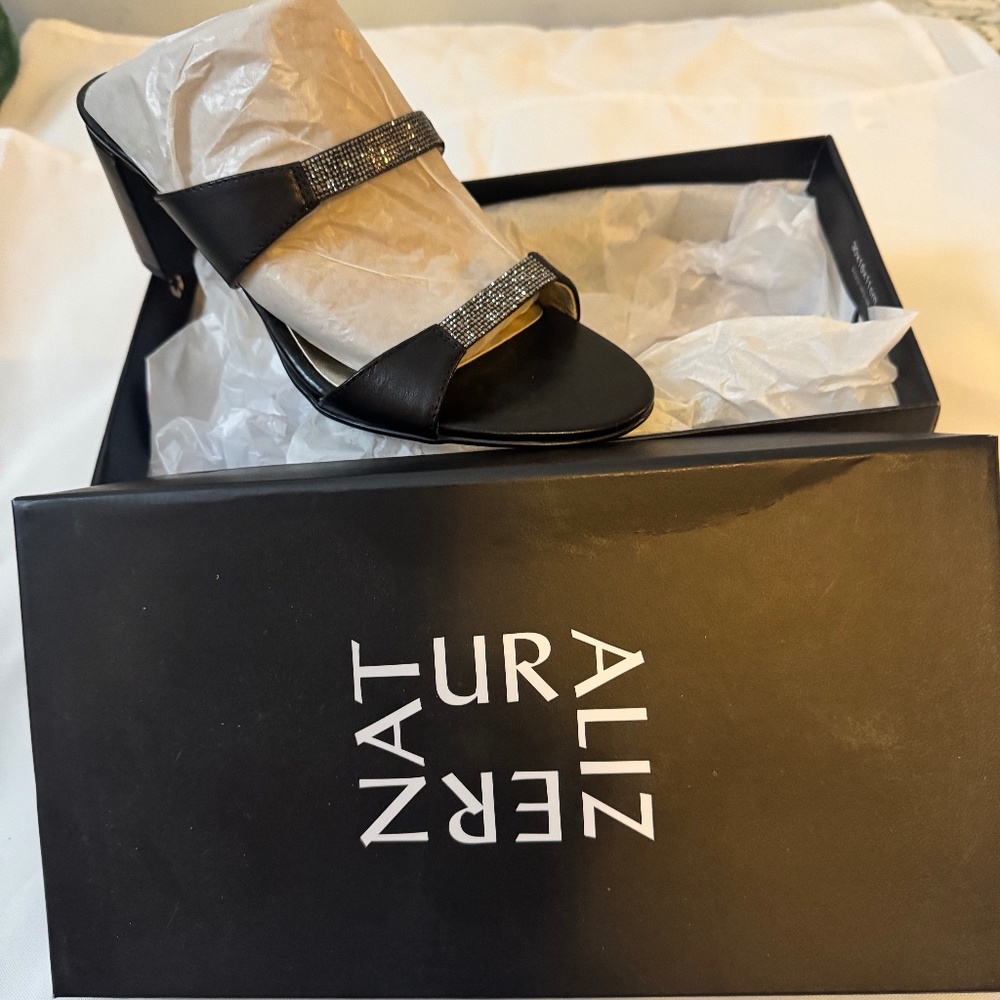 Naturalized Black with Rhinestones Heels